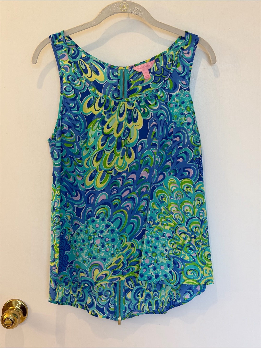 Lilly Pulitzer Blue, Green & Yellow Printed Sleeveless Camisole